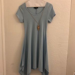 light blue dress